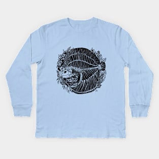 Skeleton fish flounder Kids Long Sleeve T-Shirt